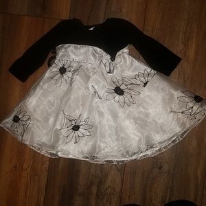 18 month black and white velvet dress